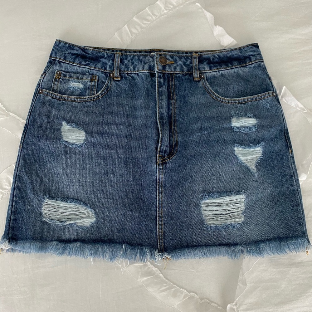 Jean mini skirt